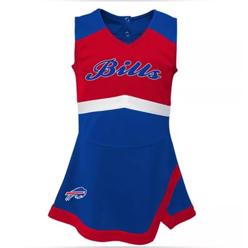 NFL Team Apparel Girls Royal Buffalo Bills Cheer Captain Mini Dress Size 3T